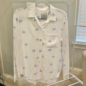 Rails rating button down in Celestial Stars pattern